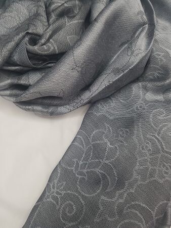 Silk Printed Scarf - Grey