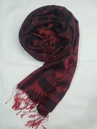 Silk Printed Scarf - Maroon Silk Printed Scarf - Maroon