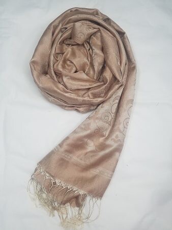 Silk Printed Scarf - Nude Silk Printed Scarf - Nude