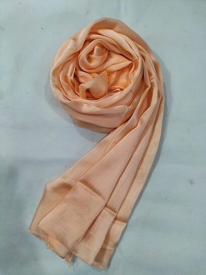Crinkle Silk Scarf - Peach