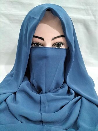 Niqab Ready to Wear - Denim Blue