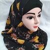 Printed Two Loops Chiffon Instant Hijab - Print 1