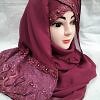 Embroidered Ready to Wear Hijab - Maroon Embroidered Ready to Wear Hijab - Maroon