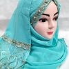 Embroidered Ready to Wear Hijab - Turquoise Embroidered Ready to Wear Hijab - Turquoise