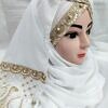 embroidered ready to wear hijab white