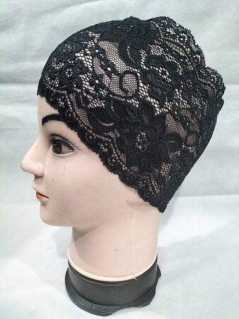 Lace Hijab Band - Black
