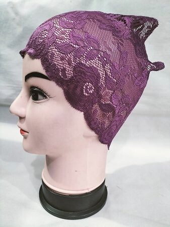 Lace Hijab Band - Burgundy