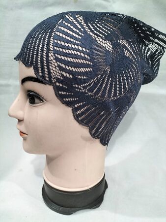 Lace Hijab Band - Dark Grey