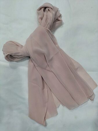Plain Chiffon Scarf - Nude