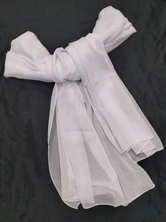 Plain Chiffon Scarf - White Plain Chiffon Scarf - White