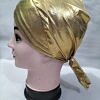 Criss Cross Shimmery Tie Back Bonnet - Golden