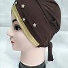 Fancy Criss Cross Tie Back Bonnet - Chocolate Brown
