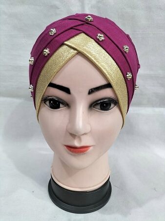 Fancy Criss Cross Tie Back Bonnet - Deep Pink Fancy Criss Cross Tie Back Bonnet - Deep Pink