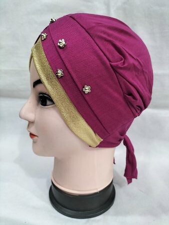 Fancy Criss Cross Tie Back Bonnet - Deep Pink Fancy Criss Cross Tie Back Bonnet - Deep Pink
