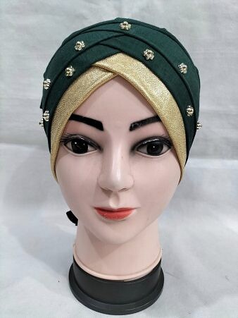 Fancy Criss Cross Tie Back Bonnet - Sea Green Fancy Criss Cross Tie Back Bonnet - Sea Green