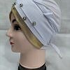 Fancy Criss Cross Tie Back Bonnet - White