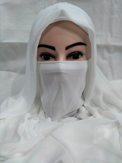 Plain Niqab Ready to Wear - Off White Plain Niqab Ready to Wear - Off White
