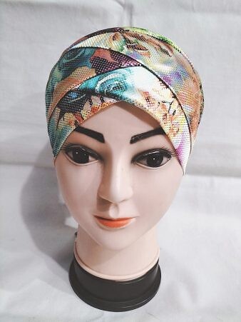 Printed Criss Cross Tie Back Bonnet - Print 4