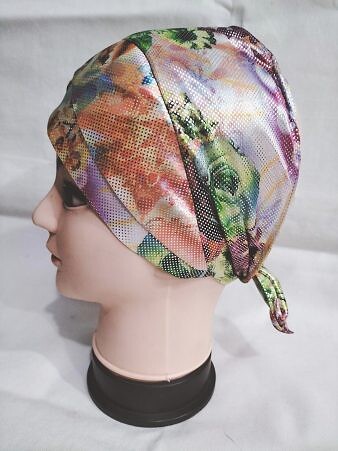 Printed Criss Cross Tie Back Bonnet - Print 4