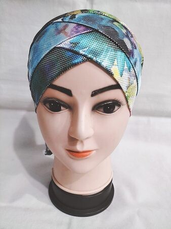 Printed Criss Cross Tie Back Bonnet - Print 5