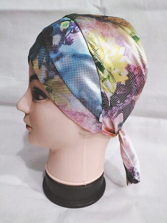 Printed Criss Cross Tie Back Bonnet - Print 5