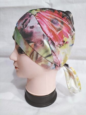 Printed Criss Cross Tie Back Bonnet - Print 6