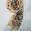 Cashmere Floral Scarf with Tassels - Orange Cashmere Floral Scarf with Tassels - Orange