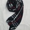 checkered viscose scarf black