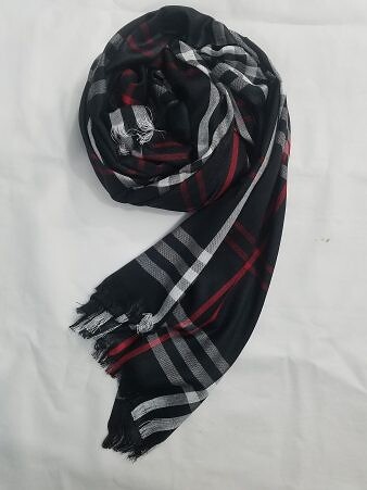 Checkered Viscose Scarf - Nude Pink