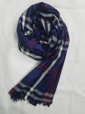 Checkered Viscose Scarf - Brinjal