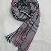 Checkered Viscose Scarf - Grey
