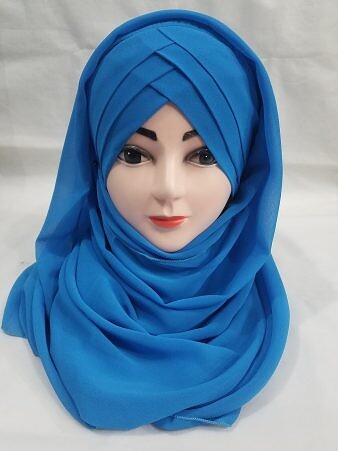 Plain Criss Cross Ready To Wear - Azure Blue