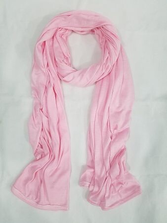 Cotton Jersey Plain Scarf - Baby Pink