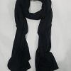 Cotton Jersey Plain Scarf - Black