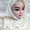 Embroidered Ready to Wear Hijab - Cream Embroidered Ready to Wear Hijab - Cream