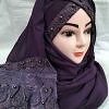 Embroidered Ready to Wear Hijab - Eggplant