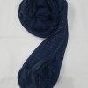 Fancy Crimps Lawn Scarf - Navy Blue