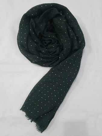 Fancy Crimps Lawn Scarf - Pine Green
