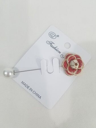 Fancy Hijab Pin - Red