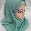 Fancy Two Loops Chiffon Instant Hijab - Cyan