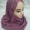 fancy two loops chiffon instant hijab rose pink