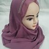 Fancy Two Loops Chiffon Instant Hijab - Rose Pink