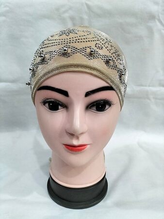Golden Pearls Tie Back Bonnet