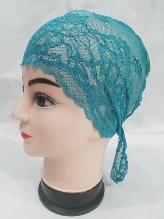 Lace Tie Back Bonnet Cap - Mint Green