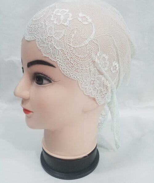 lace tie back bonnet cap mint green