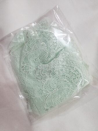 Lace Tie Back Bonnet Cap - Mint Green