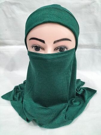 Ninja Underscarf with Niqaab - Bottle Green Ninja Underscarf with Niqaab - Bottle Green