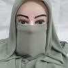 Plain Niqab Ready to Wear - Olive Green Plain Niqab Ready to Wear - Olive Green