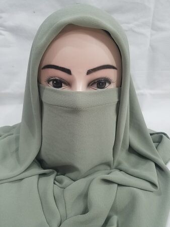 Plain Niqab Ready to Wear - Olive Green Plain Niqab Ready to Wear - Olive Green