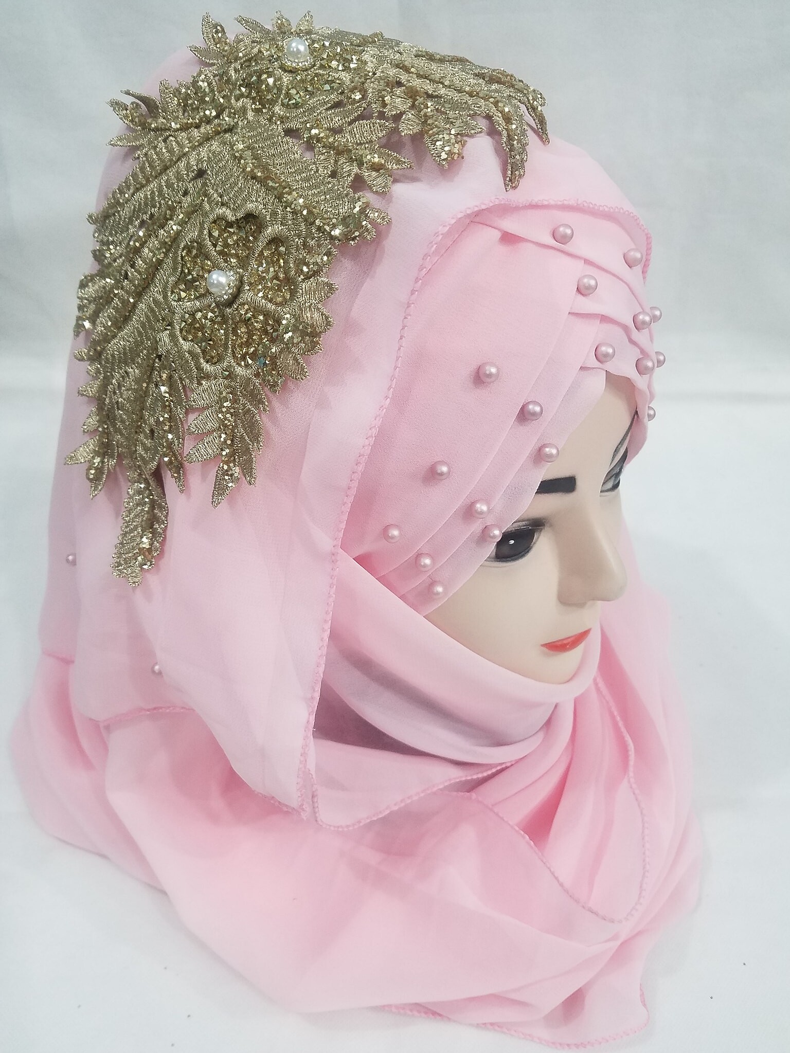 Pearl Ready to Wear with Fancy Bunch - Baby Pink - SuZain Hijabs